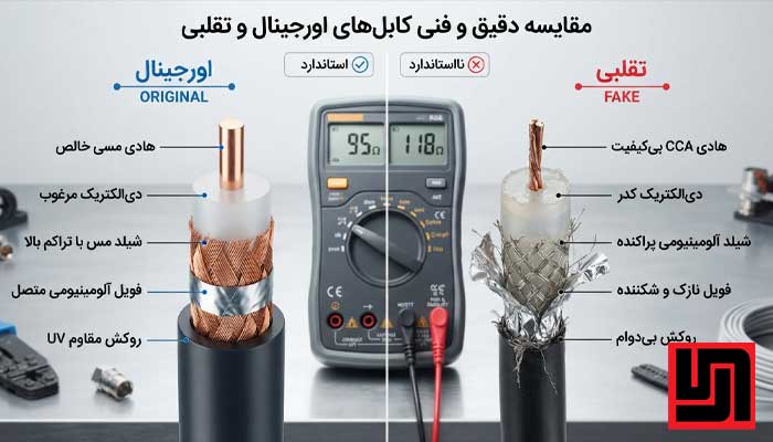 تفاوت کابل کواکسیال اورجینال و تقلبی